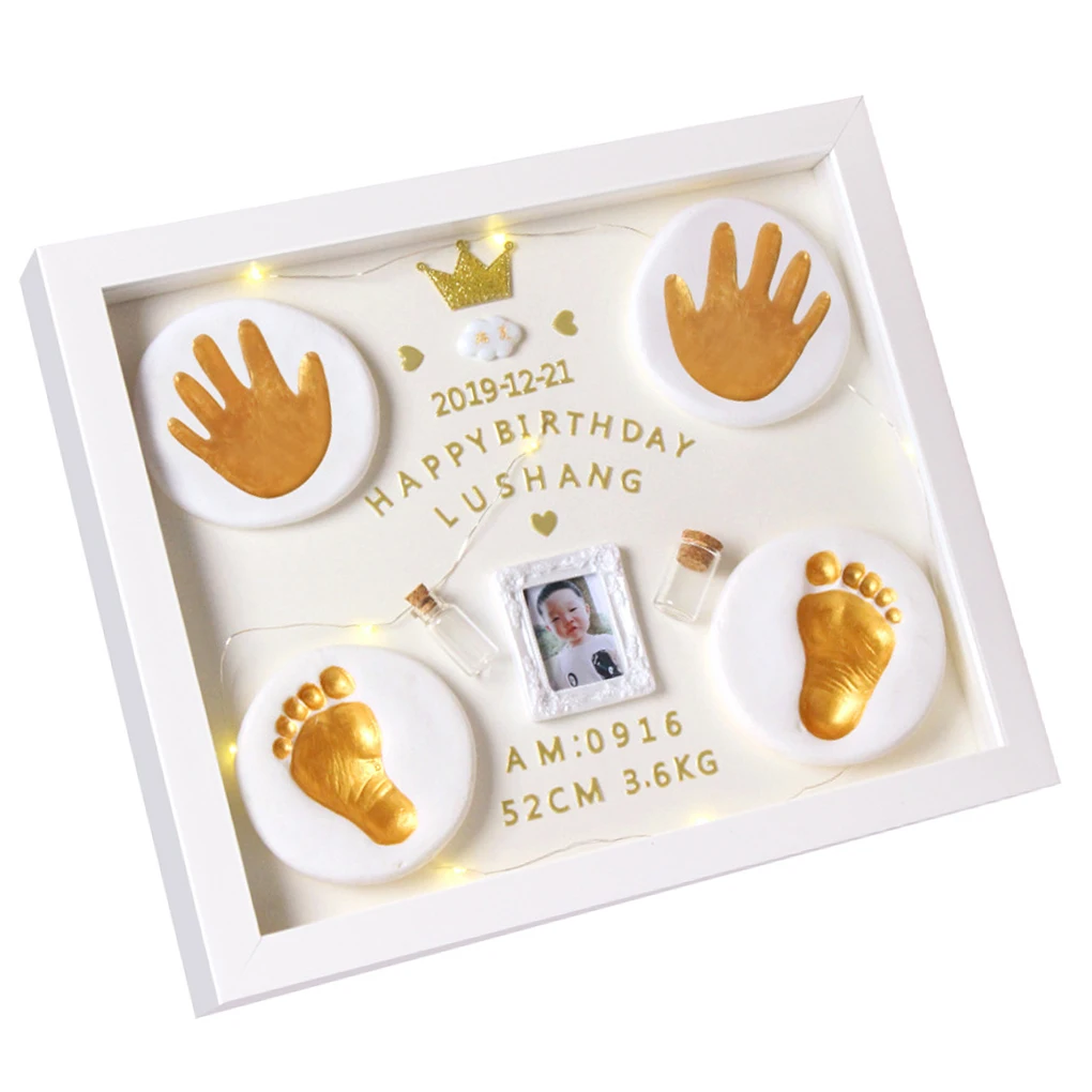 

Детская Рамка для фотографий с изображением рук ног Луны подарочные рамки для новорожденных