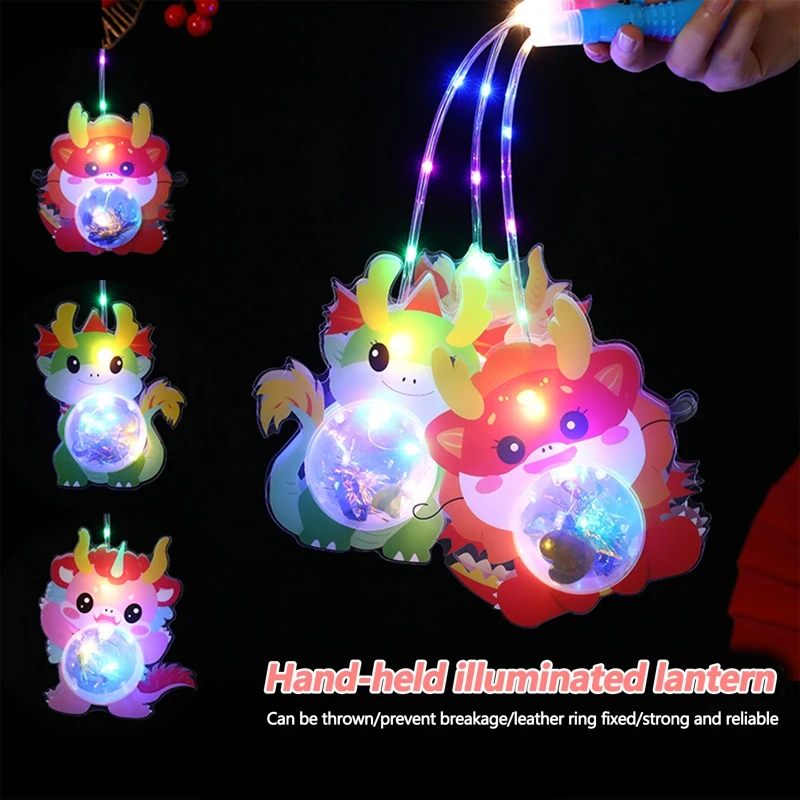 Китайский фонарь милый мультяшный динозавр В Форме Дракона светодиодный