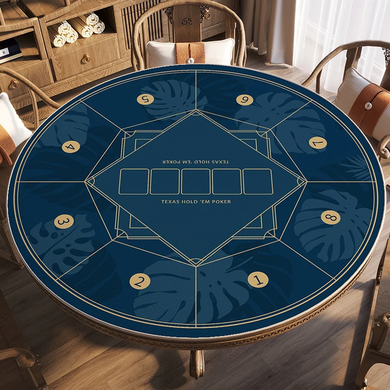 Круглый коврик для покерного стола Texas Hold'em 100120 см, из хрустального бархата, нескользящий, износостойкий, легко чистится, для покерного стола (art.: 3920da5ffc8a7) - 3920da5ffc8a7