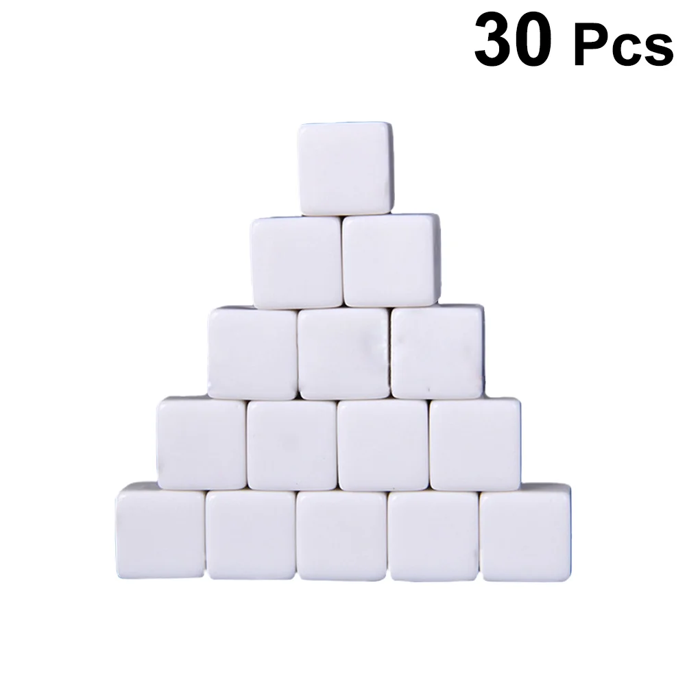 

Пустые кости для расчета костей, 30 шт., 6-сторонние кости, Искусственные кости для обучения, многогранные кости, наборы простых костей