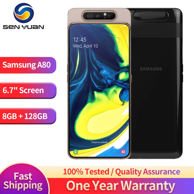 Смартфон Samsung Galaxy A80 A8050, 4G, телефон с двумя SIM-картами, экран 6,7 дюйма, 8 Гб ОЗУ 128 Гб ПЗУ, NFC, Восьмиядерный процессор, Android