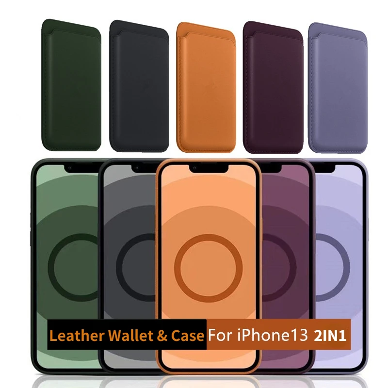 

For Apple Wallet Case Magnetic Leather Pouch ID Credit Card Holder For iPhone 12 13 Pro Card Pocket Slots With Animation Cover