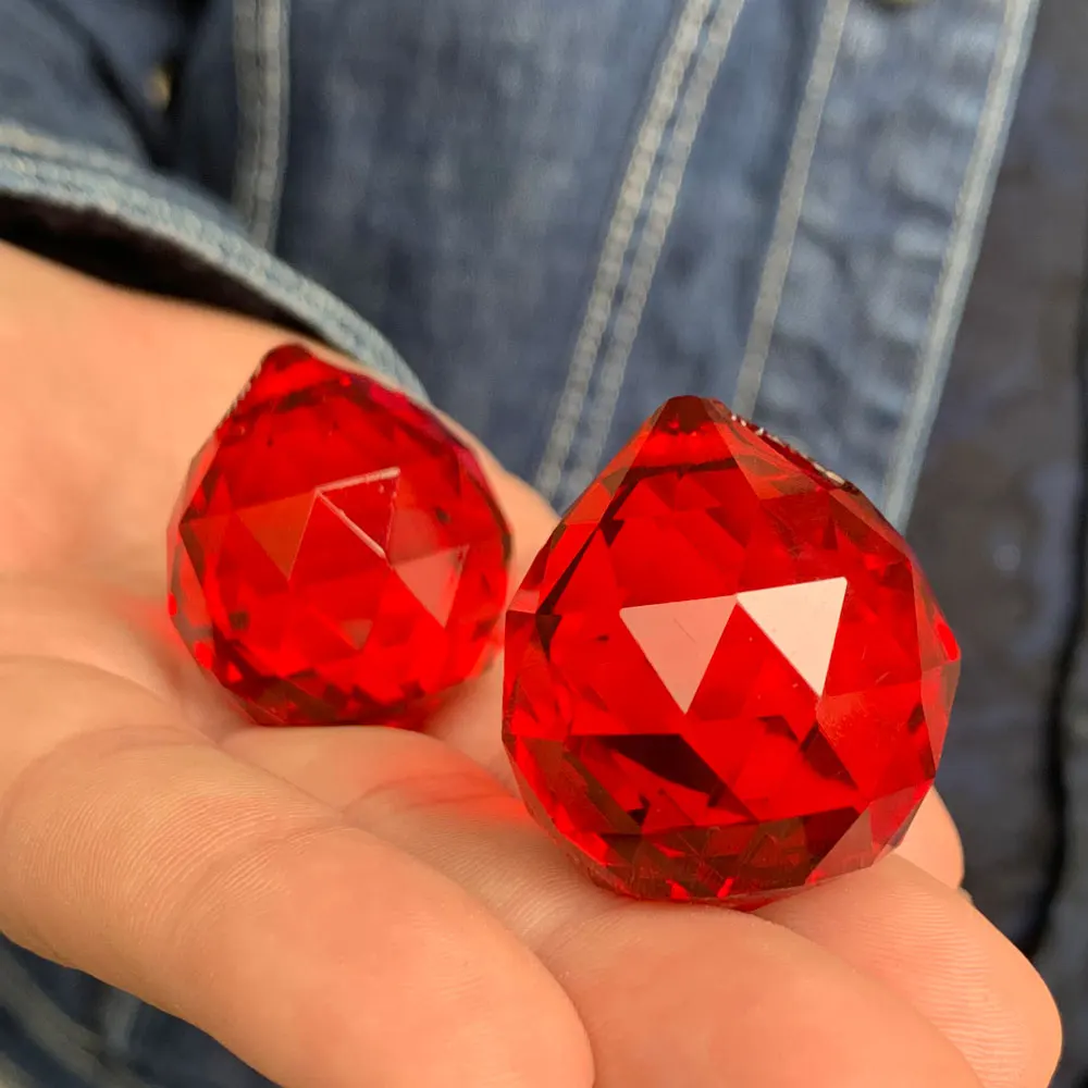 5/10 шт 30 мм фэн шуй граненый декоративные кристаллы шар призмы хрустальная люстра части лампы Suncatcher окно для дома Свадебный декор