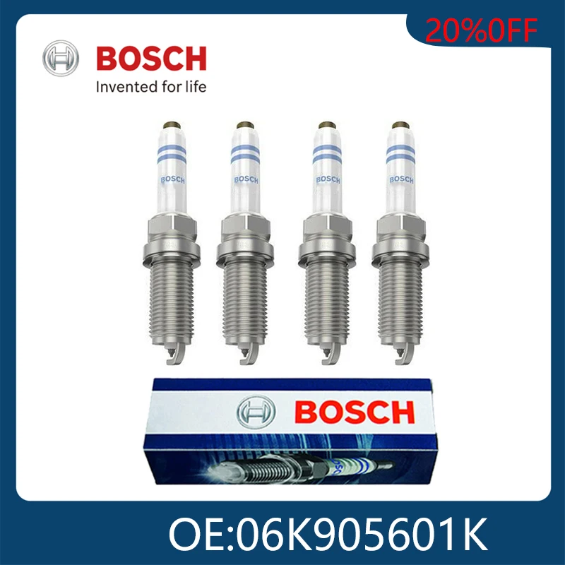 

BOSCH Original Genuine 4pcs 0241245677 06K905601K Double Iridium Spark Plugs For Audi A3 Q3 TT VW Atlas Jetta Car Ignition Plug