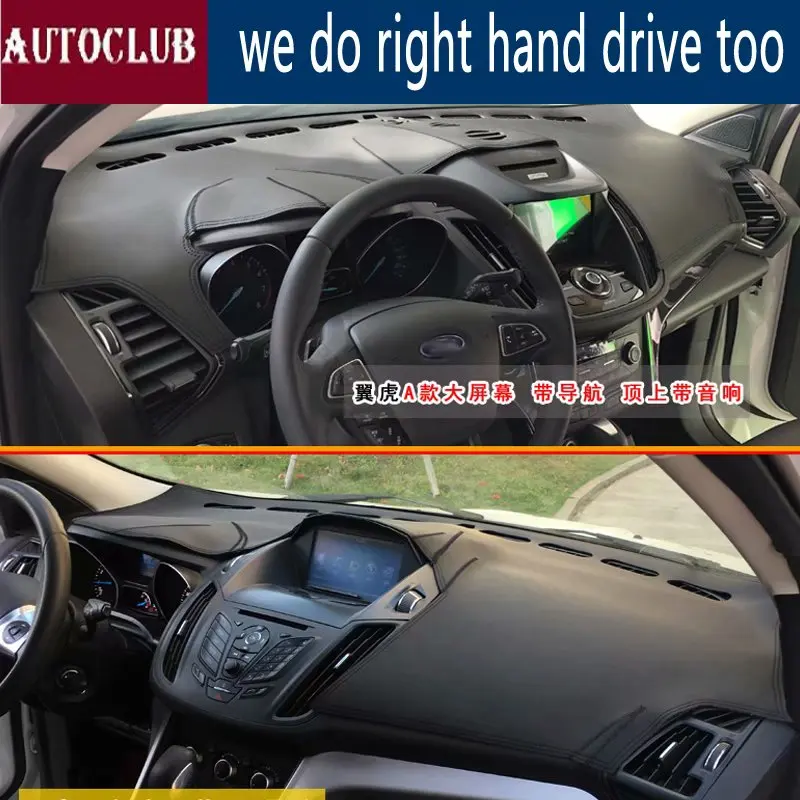 

For Ford Kuga Escape 2012-2018 Leather Dashmat Dashboard Cover Car Pad Dash Mat Sunshade Carpet Cover 2013 2014 2015 2016 2017
