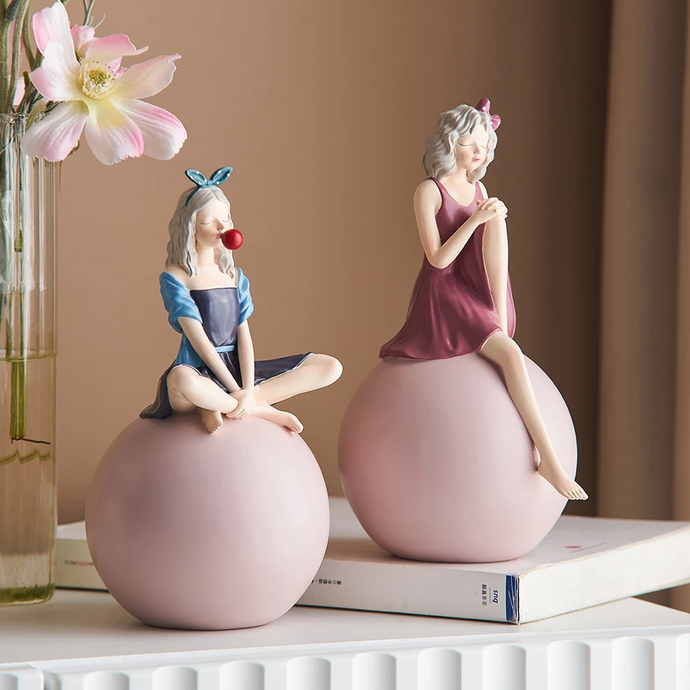 

Girl Statue Figurines for Interior Resin Fairy Girl Model Decorations for Home Kawaii Room Decoration Christmas Decoration Gifts