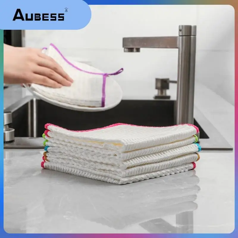 

30×30cm Dishcloth Household Durable Kitchen Table Wipe Hangable Can Be Suspended Cleaning Cloths White Color Dishwashing Wipe