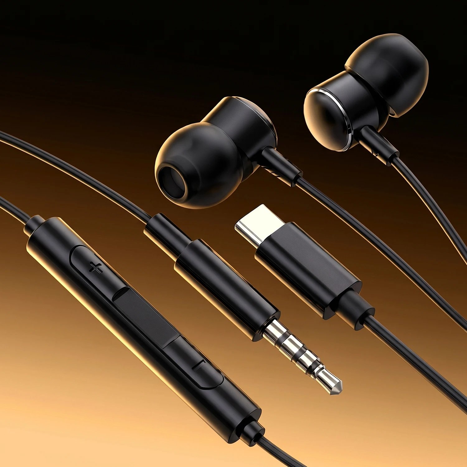 Фото Проводные наушники Type-C с Hi-Fi звуком, встроенным HD-микрофоном, 3,5 мм, для Samsung Galaxy S26 S25 S24 S23 S22, внутриканальные №5