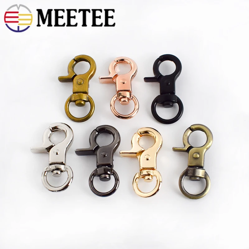 20/50pcs 10mm Metal Buckles Swivel Lobster Clasp Snap Hooks for Bags Purse Handbag Strap KeyChain DIY LeatherCraft Accessories