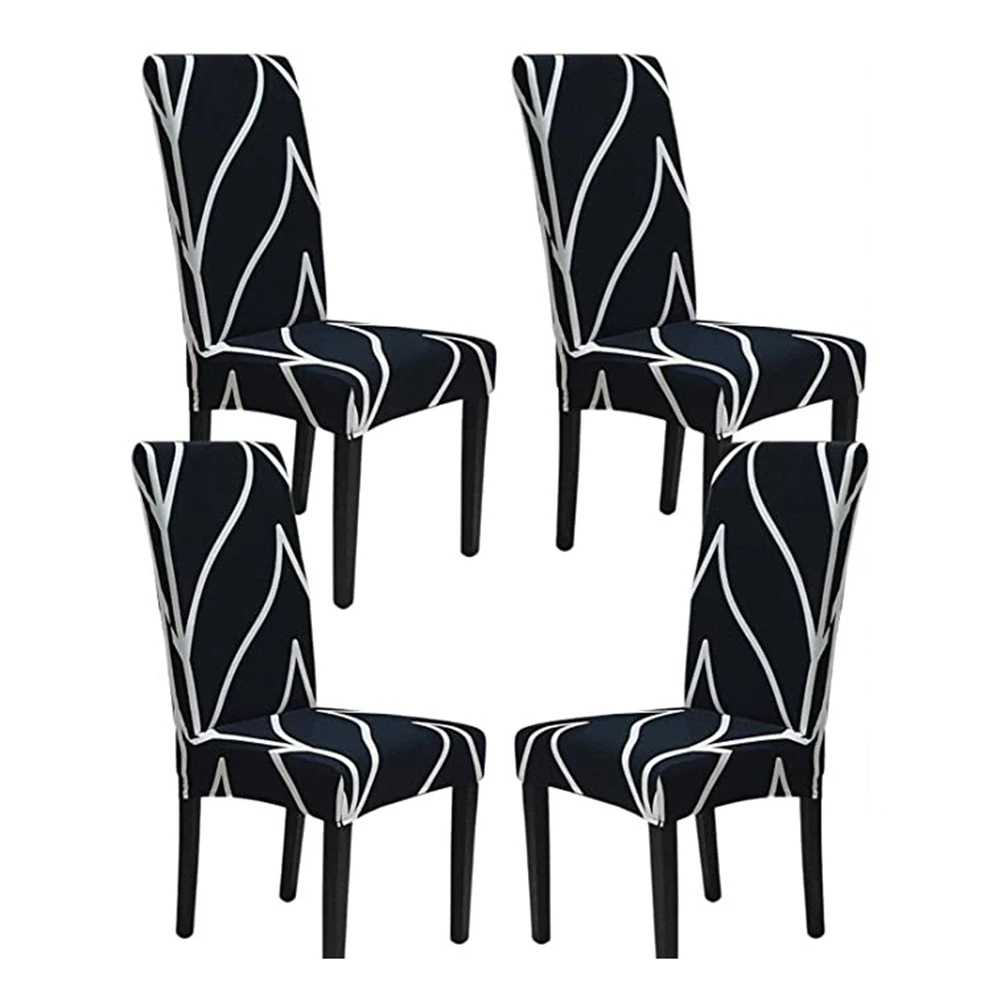 

Chair Covers for Dining Room Set of 4 Stretch Dining Chair Cover Removable Seat Protector for Home or Party (4 Pack)