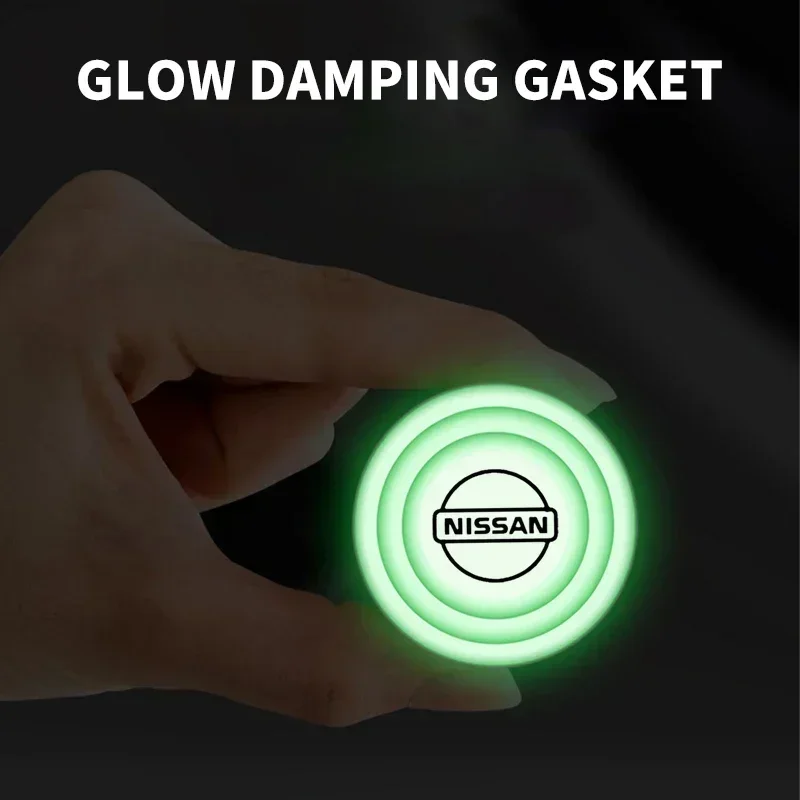 2025 For Nissan Nismo 4Pcs Luminous Car Door Shock Stickers Absorber Cushion Gasket Anti-collision Patrol Letter Badg