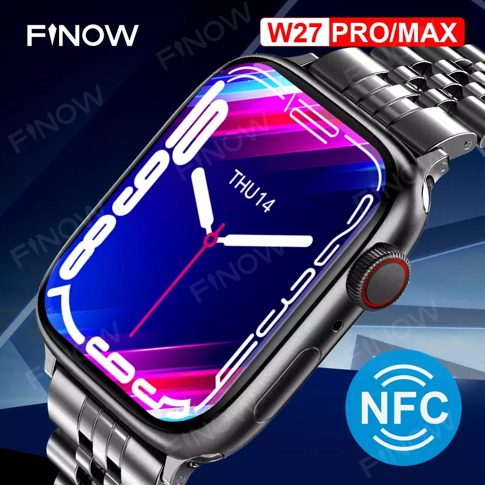 

Finow W27 Pro/Max Smart Watch 2022 IWO Series 7 for Men 1.9inch reloj inteligente hombre 45mm Smartwatch for Men Women PK HW7max