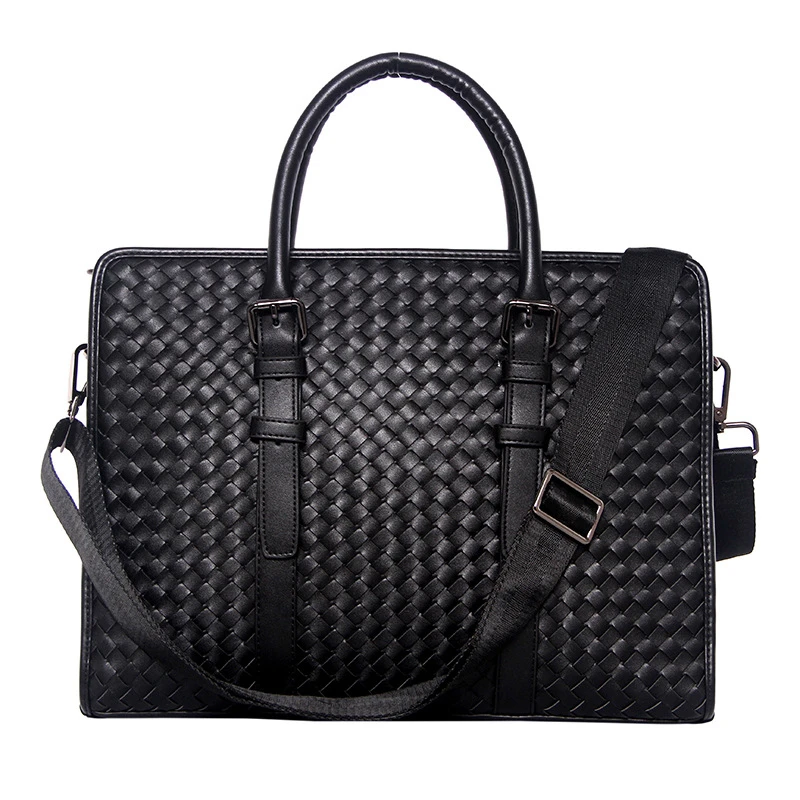 Fashion Men Women's 100% Genuine Leather Briefcase Bag Business Handbag Male Laptop Shoulder Bags Tote Computer Female Briefcase