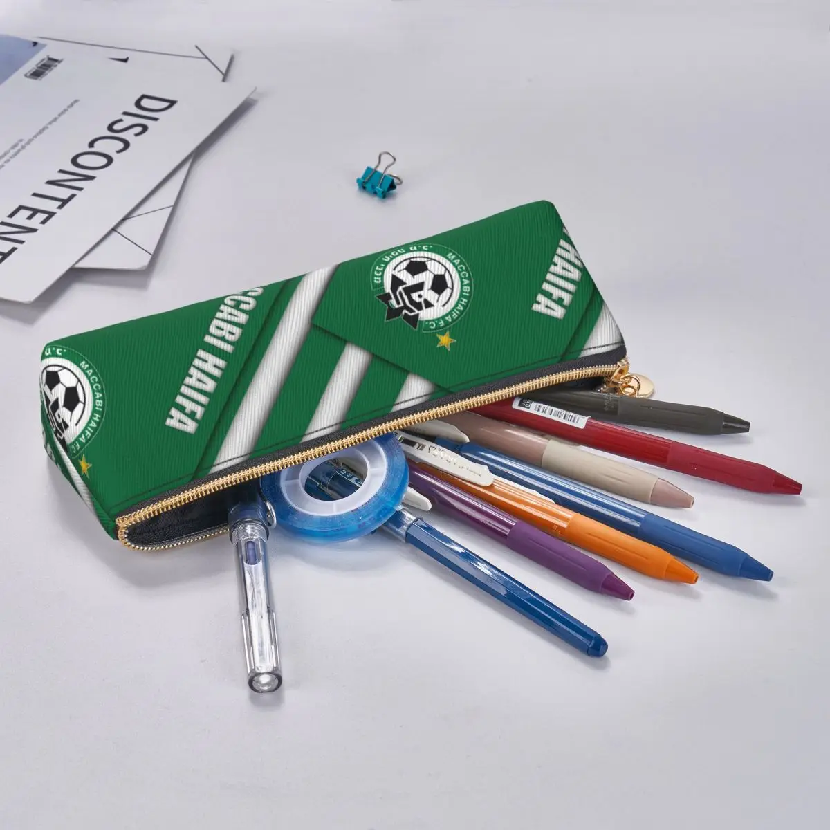 Maccabi Haifa FC треугольная сумка для карандашей кожаный чехол учеников начальной и