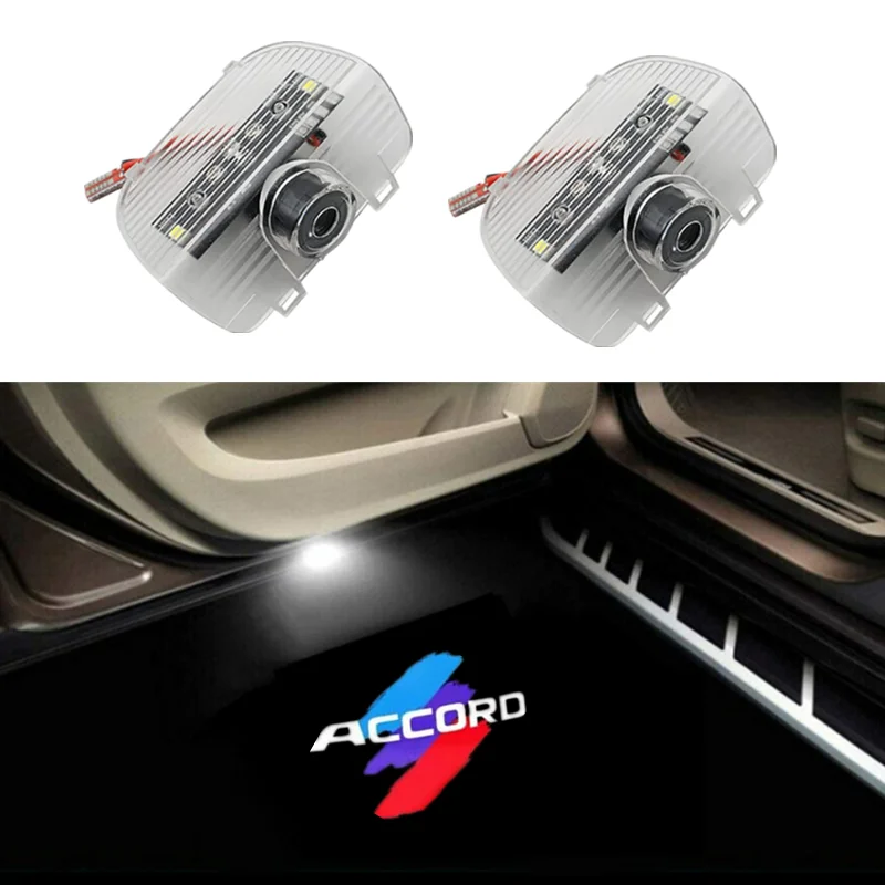 2PCS Car Door Logo Welcome Lights LED Projector Shadow Light Laser Lights For Accord 2021 7th 8th 9th 10th Warning Lamps