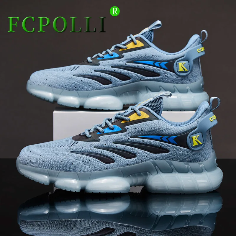 

New Arrival Men Gym Sneakers Blue Trail Running Shoes Mens Mesh Breathable Sports and Leisure Shoes Comfortable Jogging Sneakers