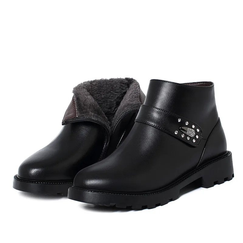 Winter Boots for Women  2023 New Snow Boots Women Genuine Leather Non-slip Women's Casual Booties Warm Chunky Boots Ladies