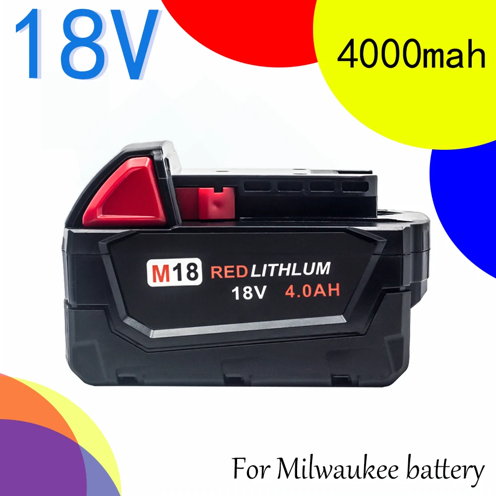 

18V 4.0Ah Replacement for Milwaukee M18 XC Lithium Battery 48-11-1860 48-11-1850 48-11-1840 48-11-1820 Rechargeable Batteries