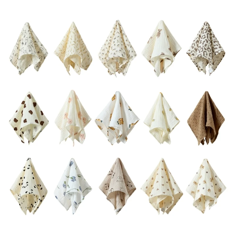 

Baby Security Blanket Multi-use Baby Teething Towel Lovely Print Rattle Cloth