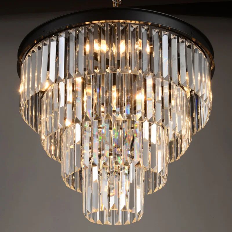 

Moderno Lustre de Cristal Elegante K9 tamanho do Artigo de cristal Cinza Esfumaçado Cristal Suspensão Lamparas para Café Re