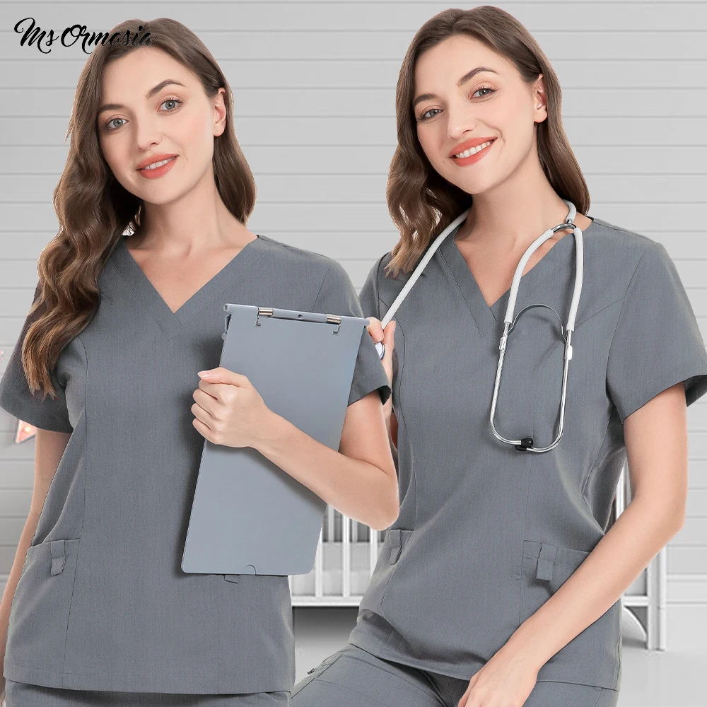 

Женская классическая блузка с V-образным вырезом, с коротким рукавом