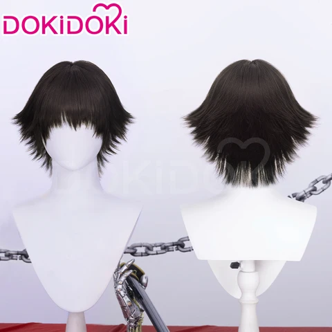 Косплей парик Dante DokiDoki 35 см серебристо-серые и белые волосы