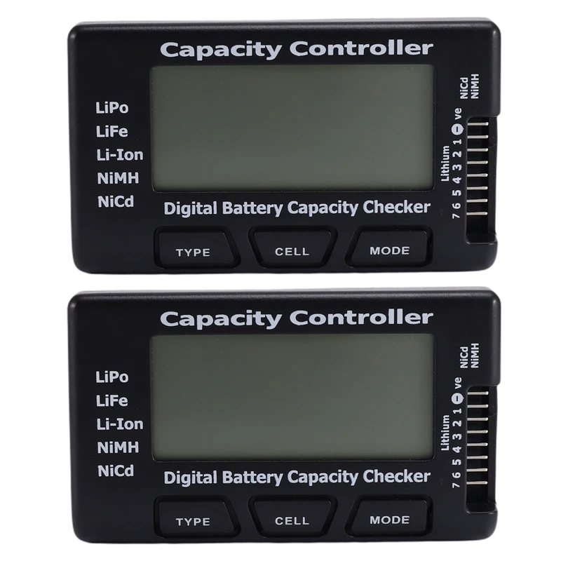 

2X 2.1" RC Cell Meter-7 Digital Battery Capacity Checker/Controller for NiCd / NiMH / LiPo / LiFe / Li-Ion
