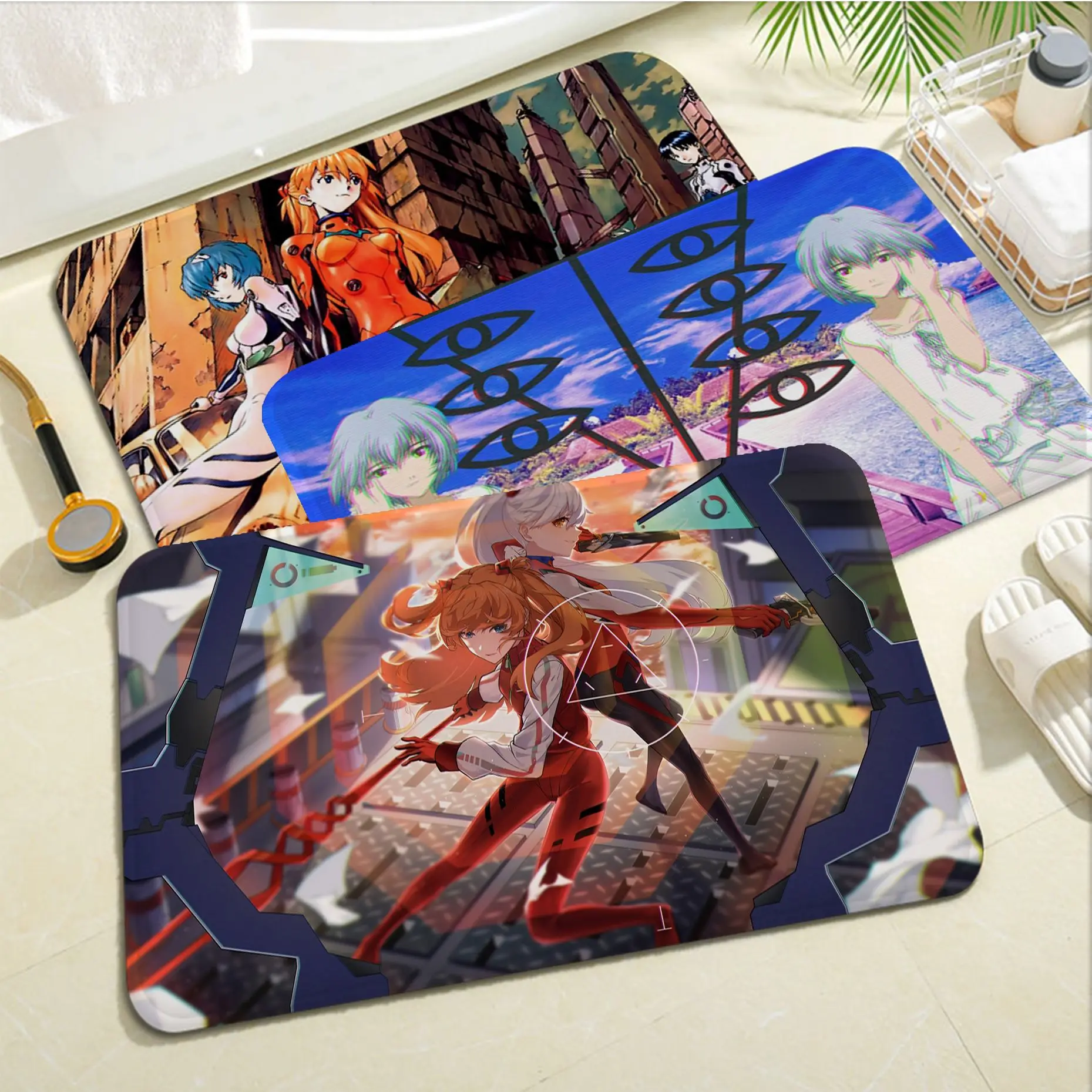 

BANDAI Neon Genesis Evangelion Entrance Door Mat Kids Room Bedroom Decoration Balcony Anti-Slip Doormat Living Room Area Rugs