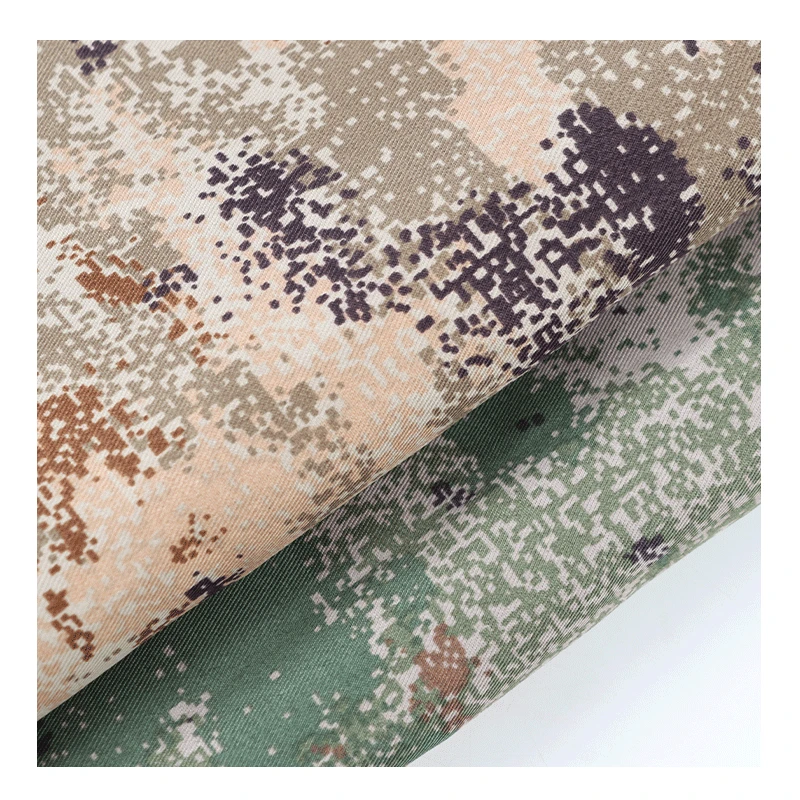 

New Outdoor Green Camouflage Printed Polyester Fabric
