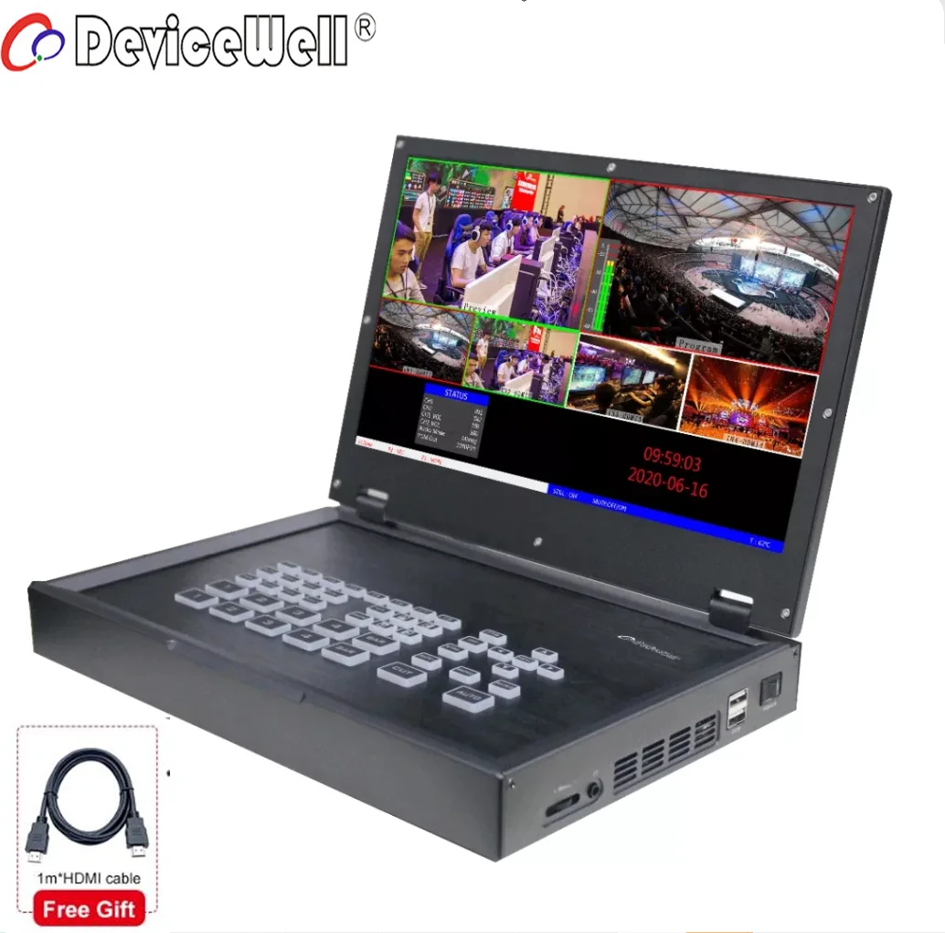 5-канальный видеопереключатель DeviceWell HDS9125 поддерживает 4 HD-MI + 1 DP сигнальные входы