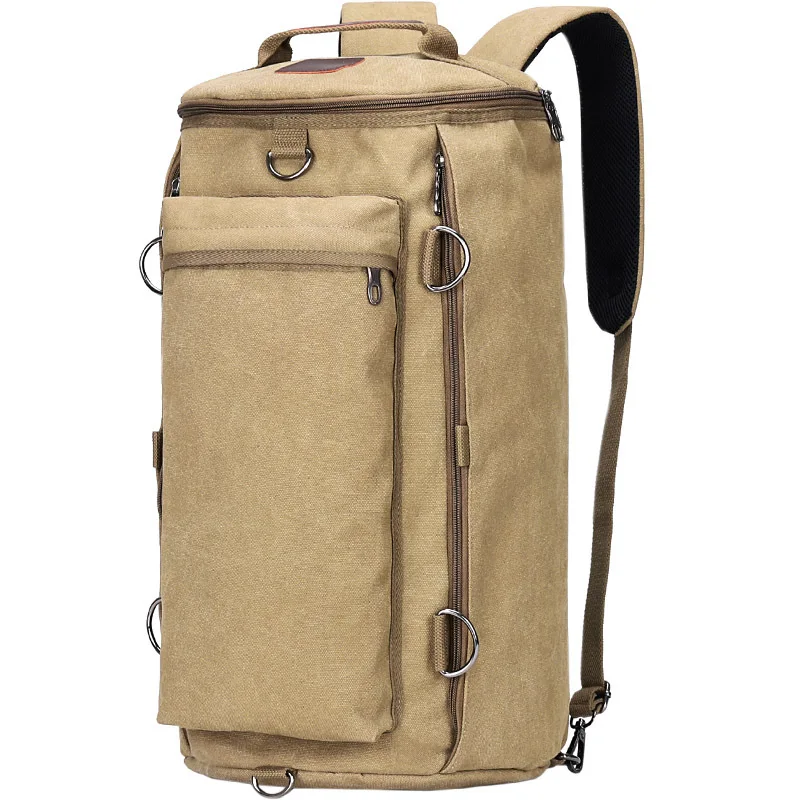 Canvas Gym Fitness Backpack Outdoor Sports Duffle Bag Travel Camping Daypack Student Laptop Backpack Carry on Hiking Rucksack
