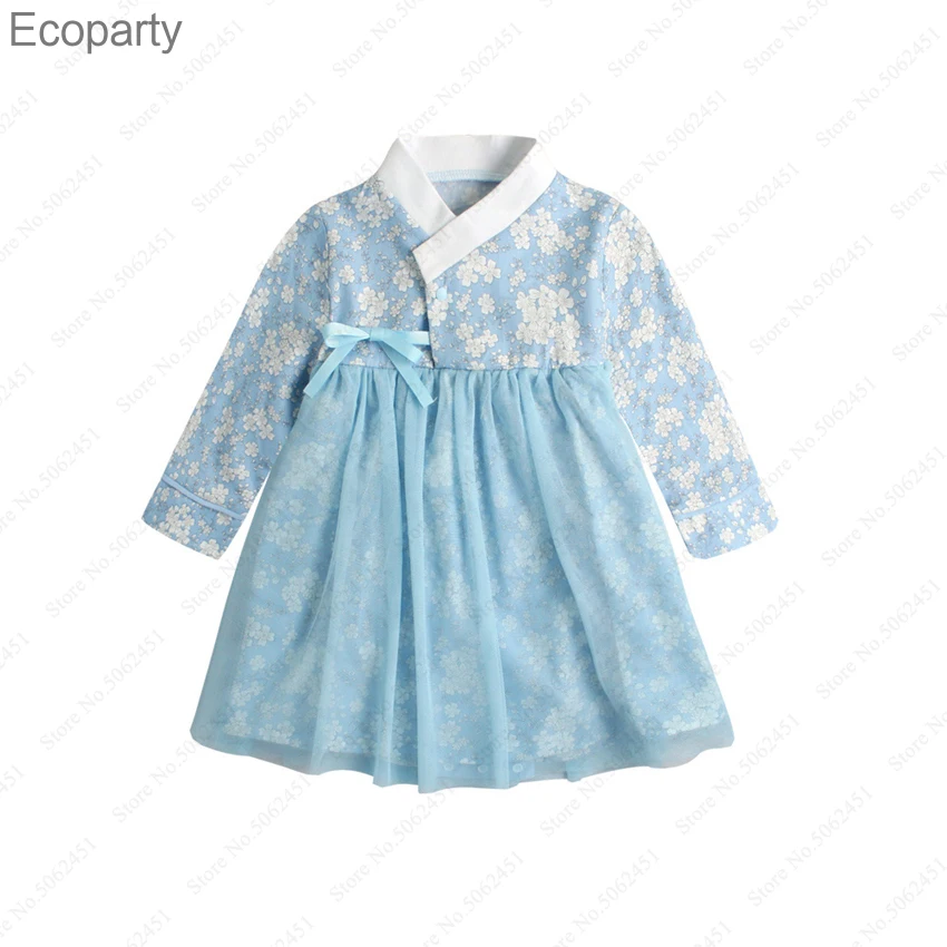 2022 детское традиционное вечернее платье для маленьких девочек в Корейском стиле