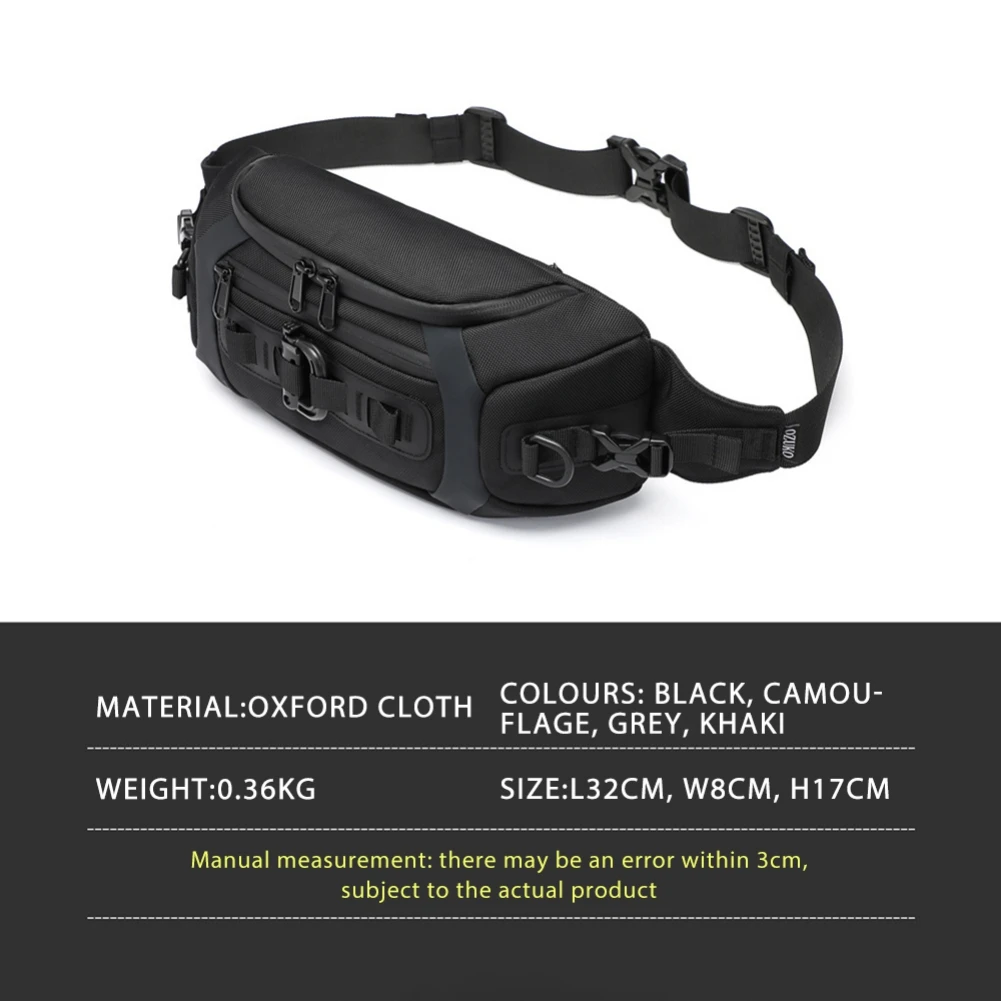 Men Chest Bag Sports Pockets Chest Bag Waterproof Multifunctional Travel Waist Bags Tactical Tide Brand Small Chest Bag