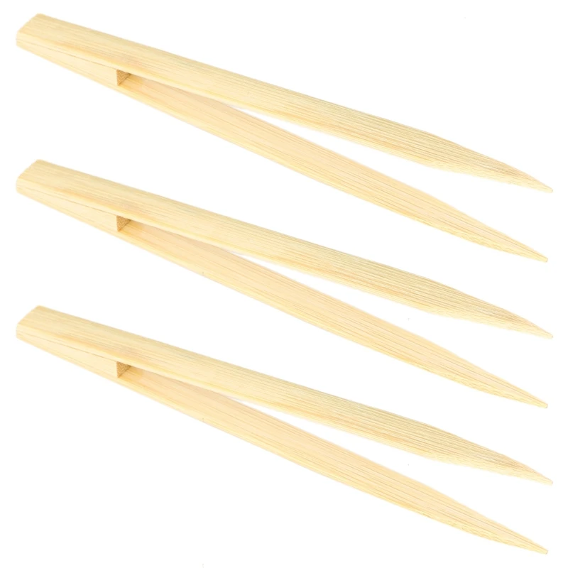 

AT14 3X Pointy Tip Bamboo Straight Tweezer Tea Tong Handy Tool