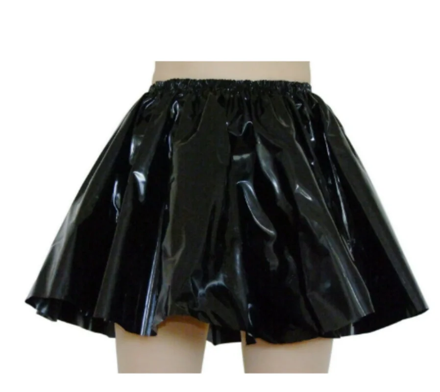 

Shiny Girly Adult Short Skirt Black PVC Round Skirt Skateboard Mini Vinyl Role-playing Clothing Can Be Customized in Multiple