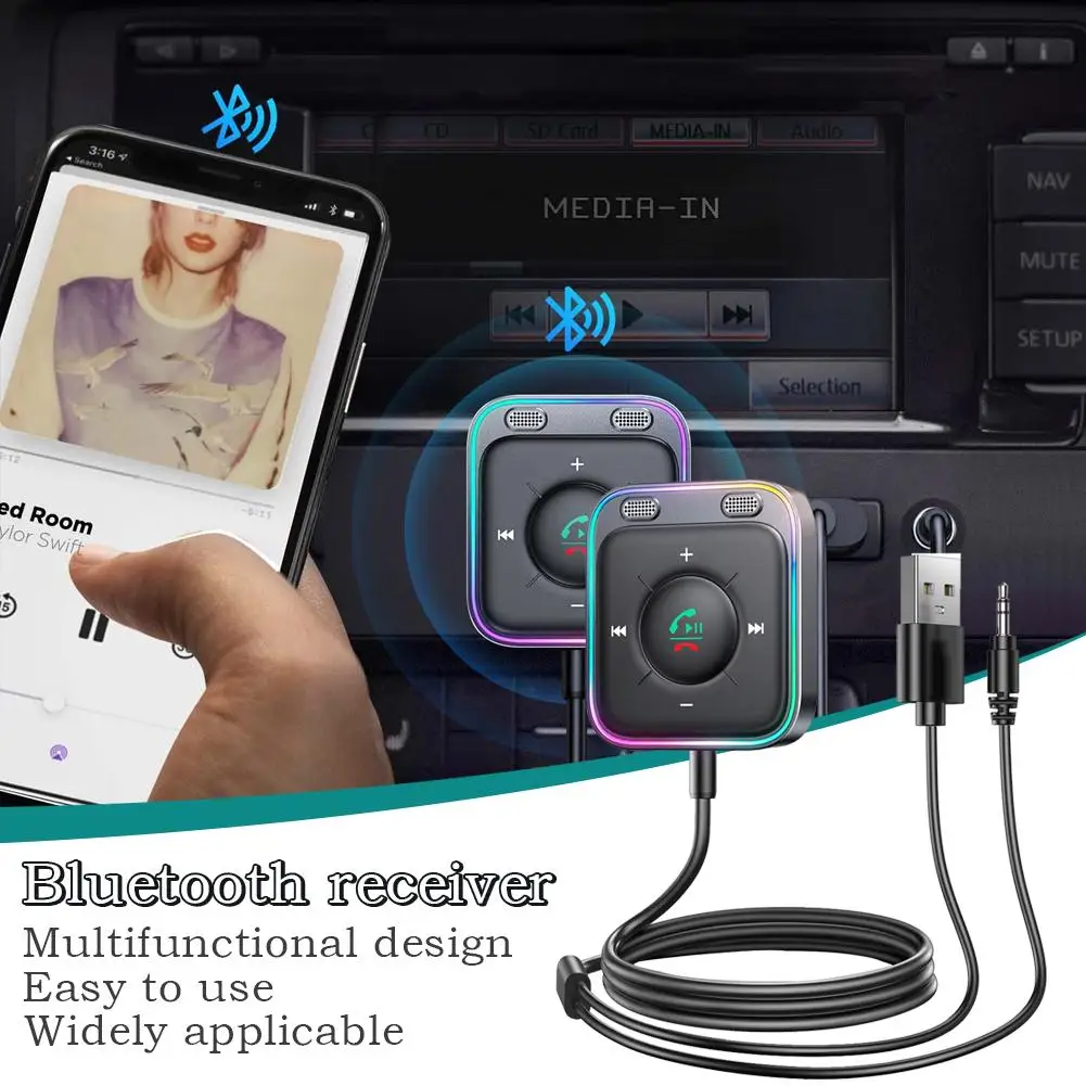Многофункциональный автомобильный адаптер Bluetooth 5 3 улучшенное подавление AUX ENC