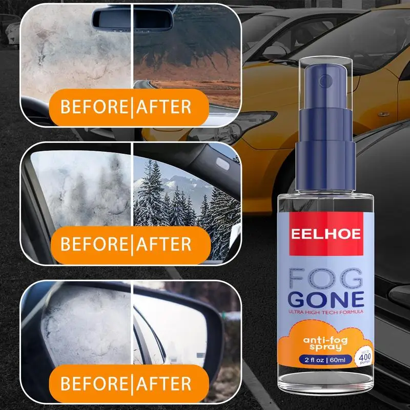 60ml Car Cleaner For Windshield Mirrors Car Glass Agent Anti Fog Windshield Car Defogging Cleaner Improve Driving Visibility