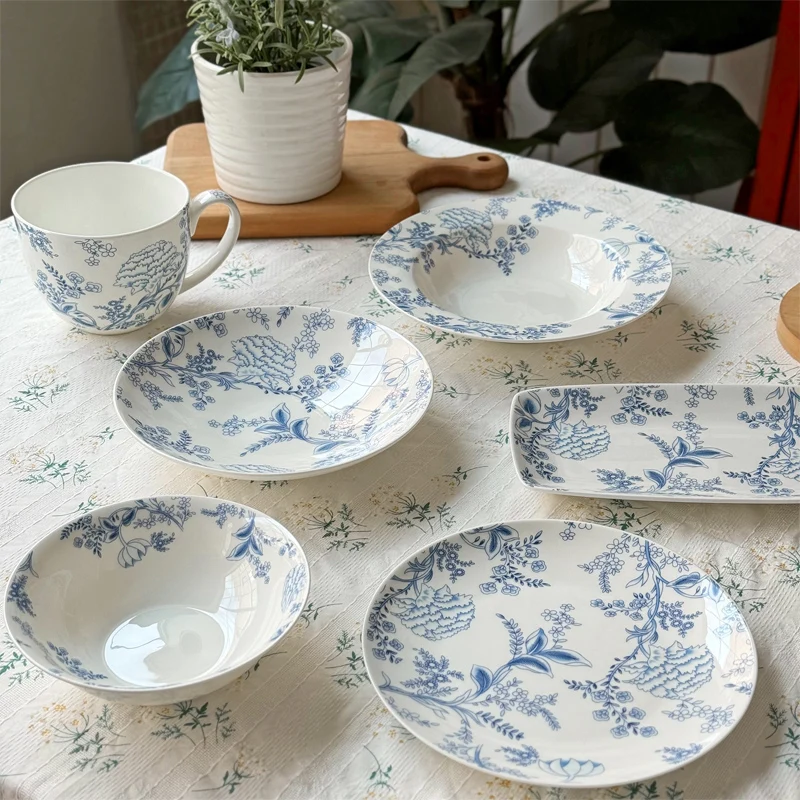 Цветная картина в стиле ретро блюдо для супа Landuo из костяного фарфора Бамбуковая