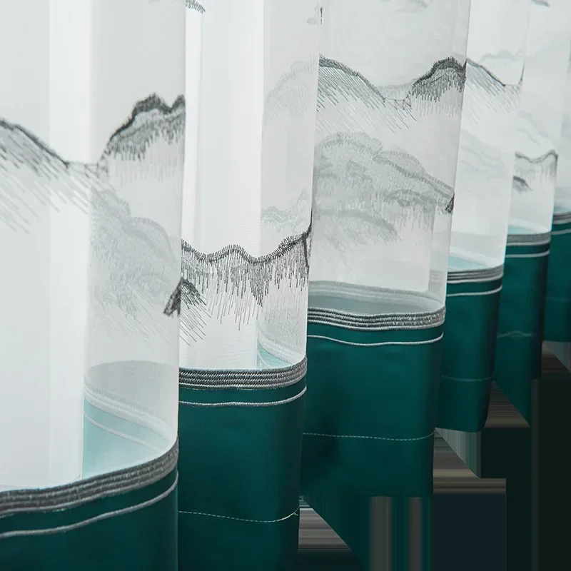 

Шторы из прозрачной ткани 21109-STB с градиентным цветом, в скандинавском стиле, для современных окон, гостиной