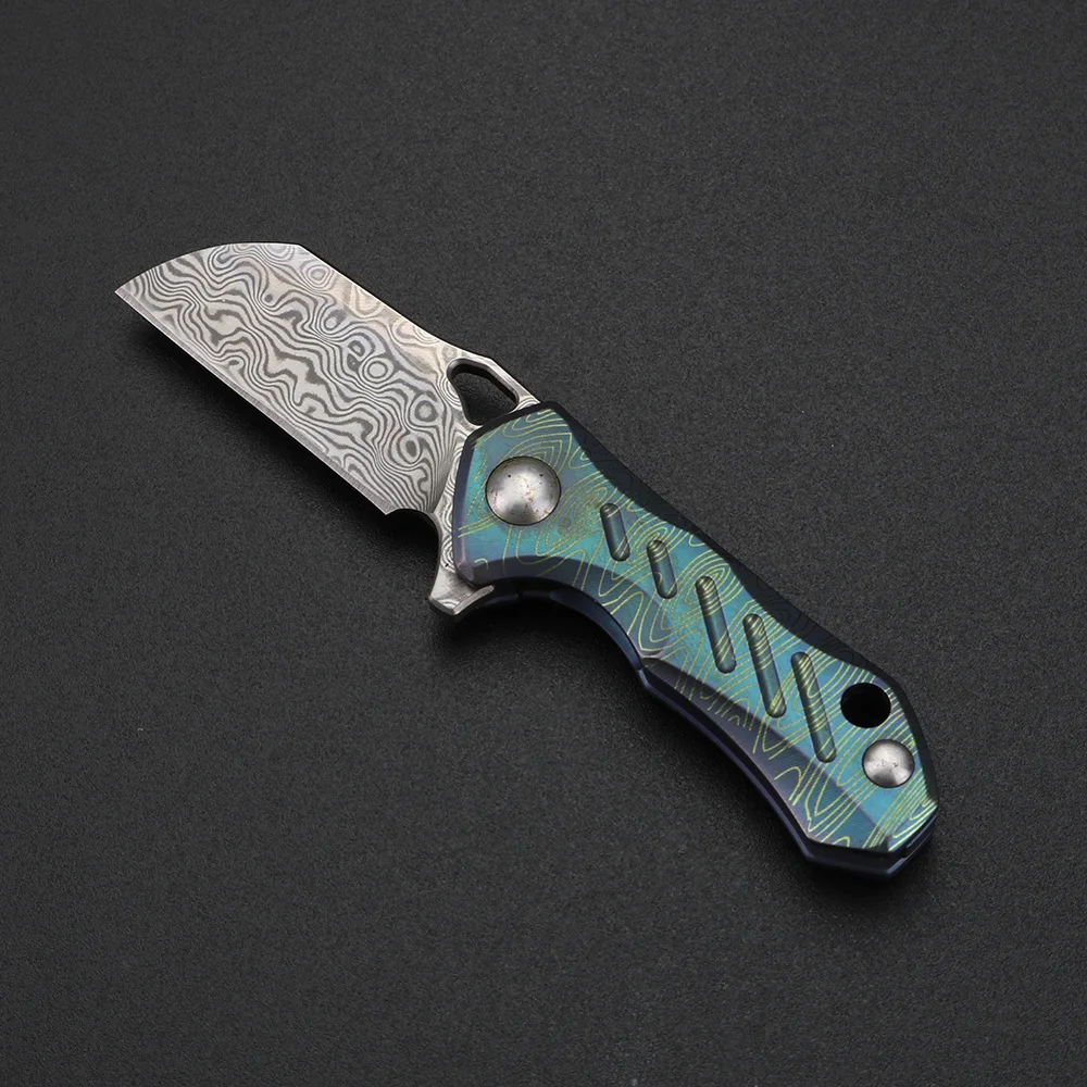 Складной нож Xuanfeng 9cr18 из дамасской стали