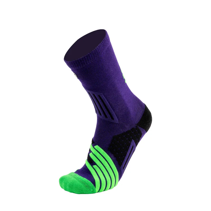 Elite Professional Men's Sports Socks for Basketball Quick Dry Breathable Cushioning Marathon Running Socks Climbing Fitness