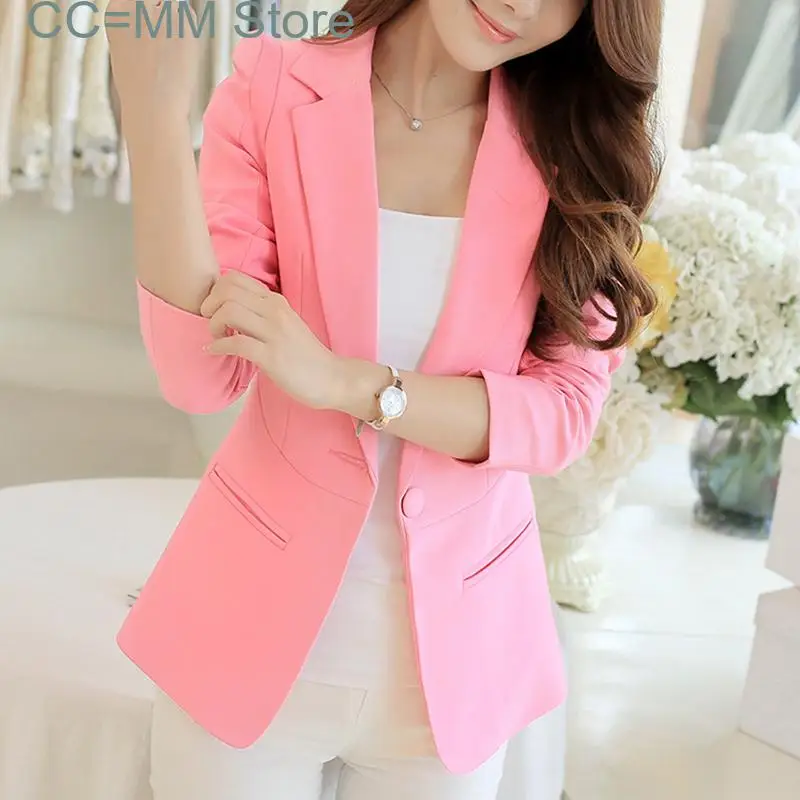 Новинка, корейские Модные приталенные блейзеры