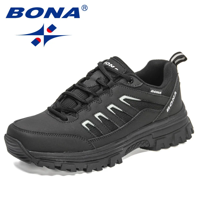 BONA 2022 New Designers Hiking Shoes Mesh Fabric Climbing Shoes Men Outdoor Trekking Sneakers For Man Rubber Sole Walking Shoes