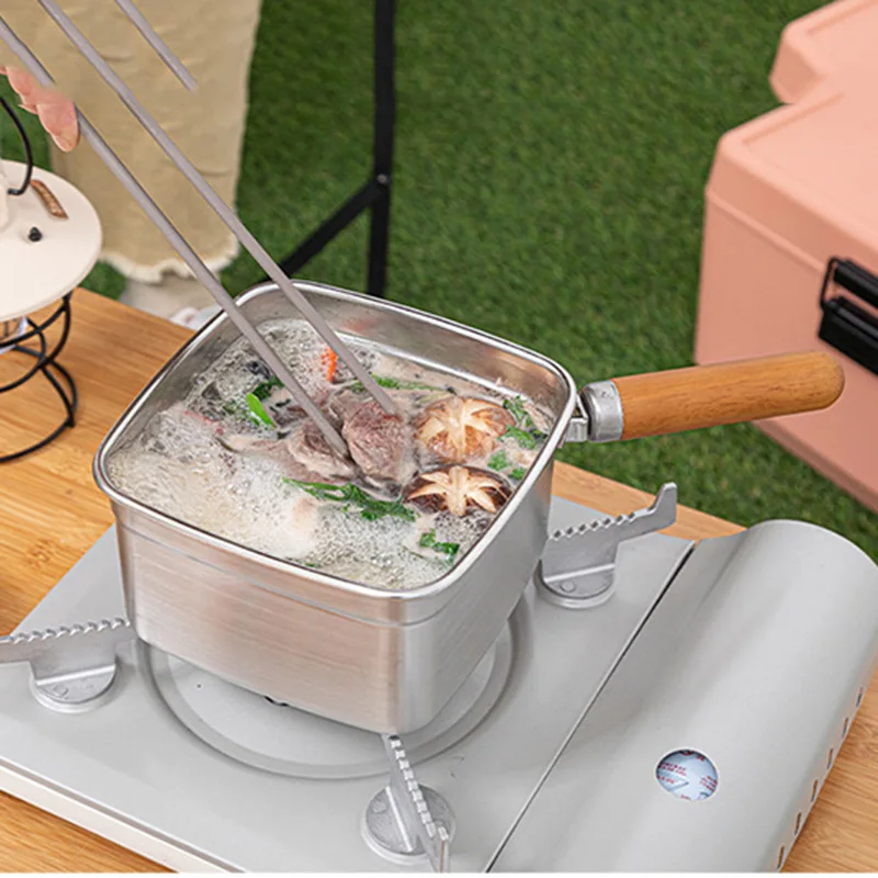 Ланч-бокс для кемпинга Bento корзина жарки со складной ручкой кухонная посуда