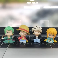 kawaii one piece anime figure toys gift action q version luffy roronoa zoro nami law pvc figures cute models doll kids gifts toy