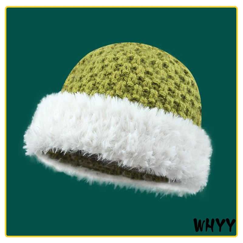 

Winter Plush Knit Hat for Men Fashion Knitted Beanies Bonnets Velvet Keep Warm Caps Casual Dad Hat Soft Cap Scarf Skullies Gorra