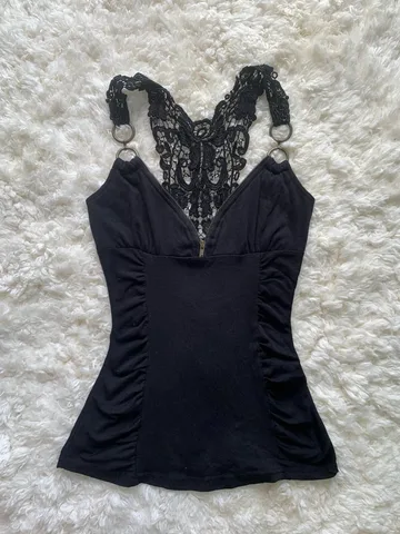 Топ на бретельках  Y2k из полиэстера и хлопка