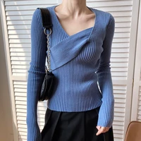 womens 2021 new sweater fashion long sleeve knitted crisscross sweater pullover winter clothes women pull femme knitted sweater