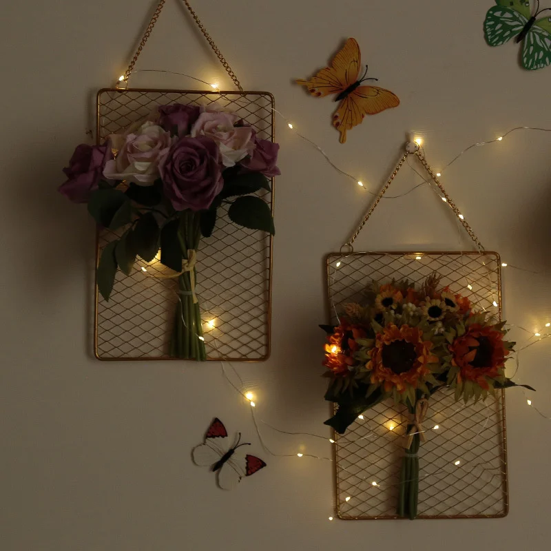 

Nordic simulation flower wall decoration flower pendant creative living room background wall hanging plant wall hanging