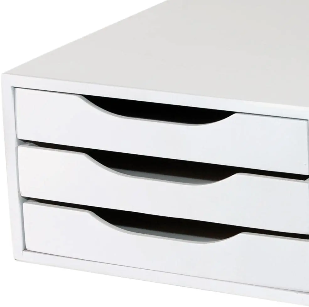 

File Box 3 drawers White desktop storage drawer box storage box miscellaneous items cosmetics makeup container home office